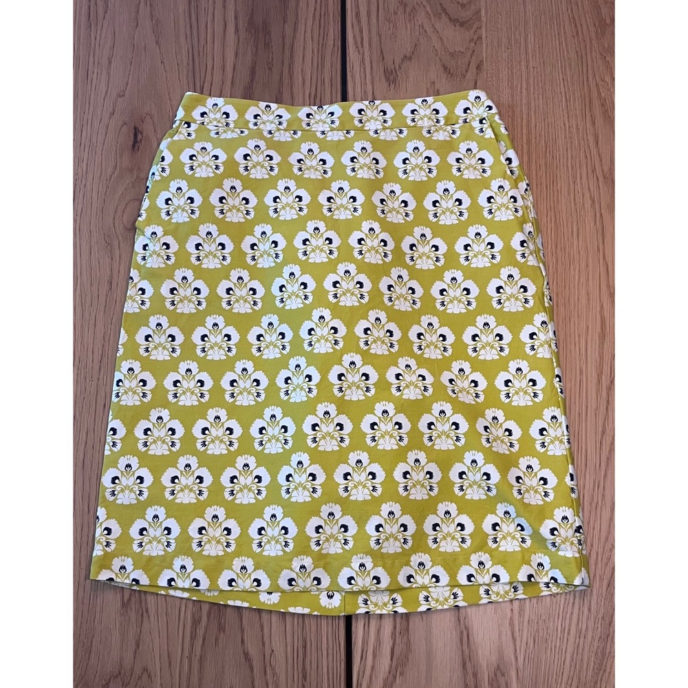 Boden Danbi Mini Floral A-Line Skirt Womens Size 6L Green Preppy Mod